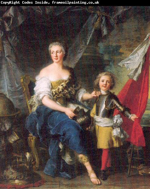 Jean Marc Nattier Mademoiselle de Lambesc as Minerva, Arming her Brother the Comte de Brionne